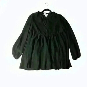 BABY DOLL SHEER BLACK  TOP